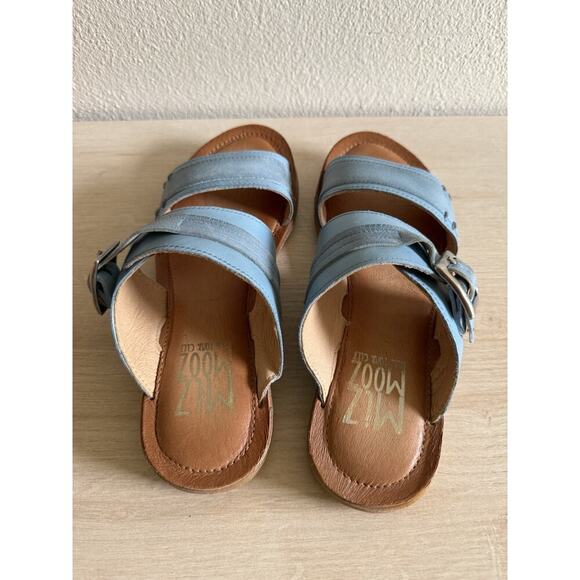 Miz Mooz Leather Double Band Slide‎ Slip On Sandals Florra Beach Resortwear Sz 8 - Picture 4 of 9